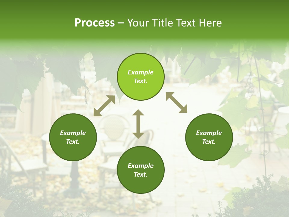 Summer Street Cafe With Grape Leaves Frame PowerPoint Template