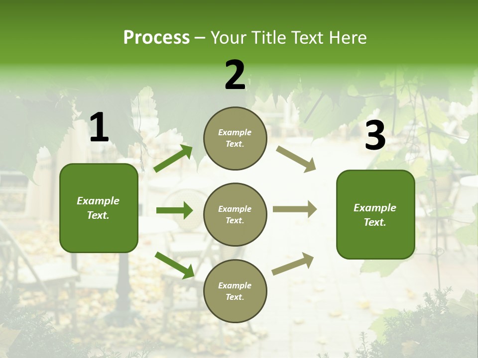 Summer Street Cafe With Grape Leaves Frame PowerPoint Template