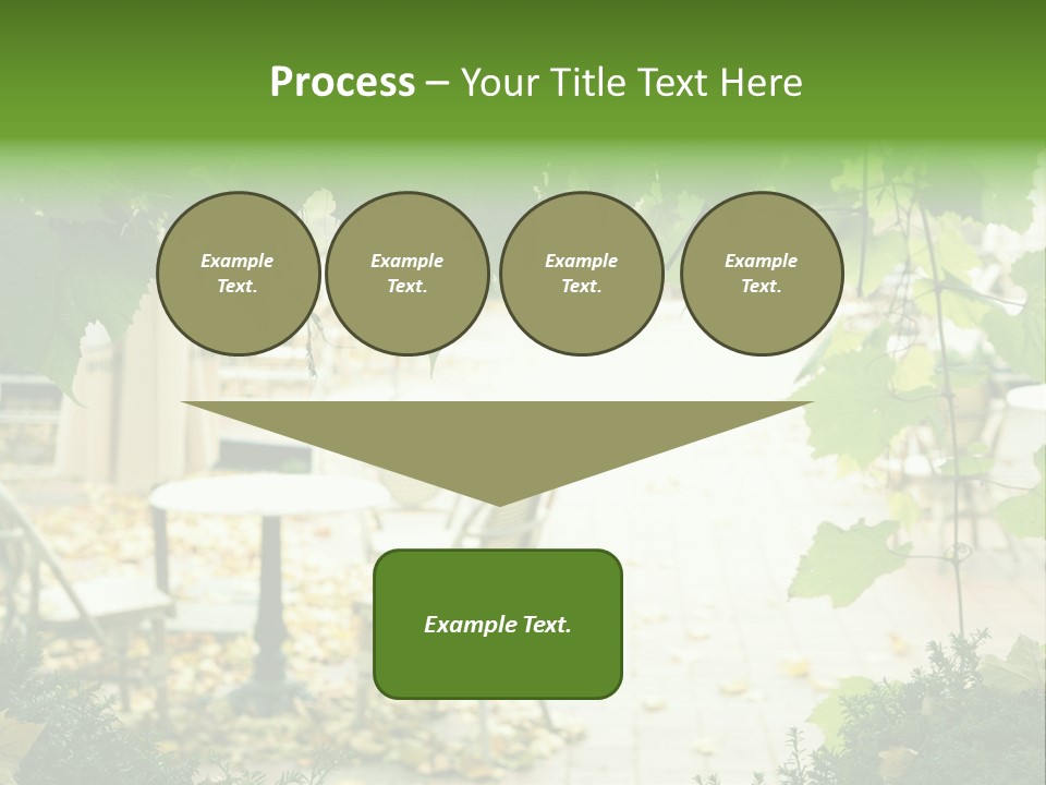 Summer Street Cafe With Grape Leaves Frame PowerPoint Template