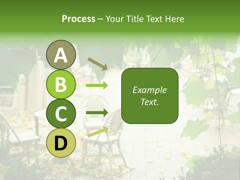 Summer Street Cafe With Grape Leaves Frame PowerPoint Template