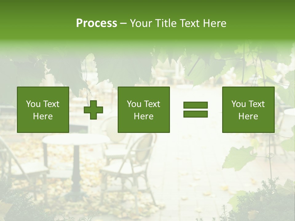 Summer Street Cafe With Grape Leaves Frame PowerPoint Template