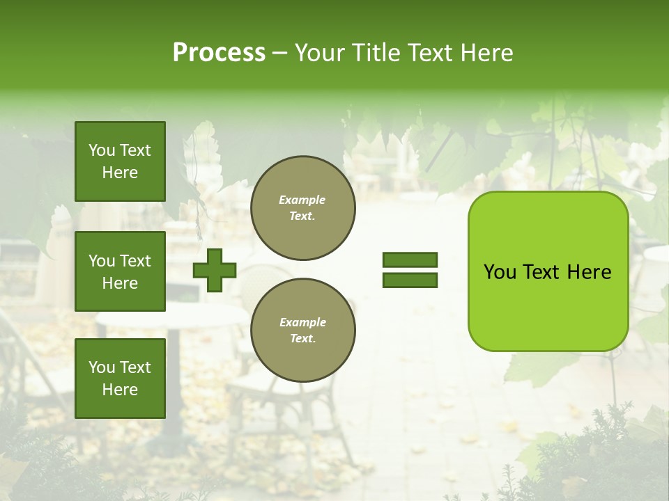 Summer Street Cafe With Grape Leaves Frame PowerPoint Template