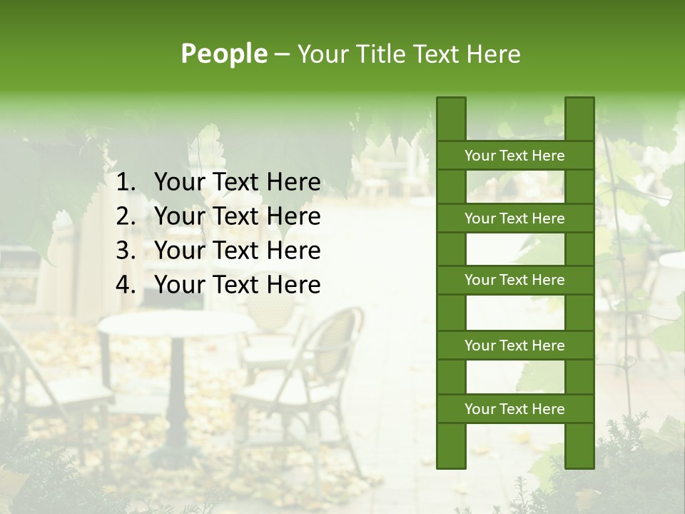 Summer Street Cafe With Grape Leaves Frame PowerPoint Template