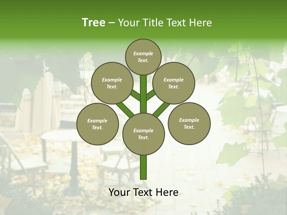 Summer Street Cafe With Grape Leaves Frame PowerPoint Template