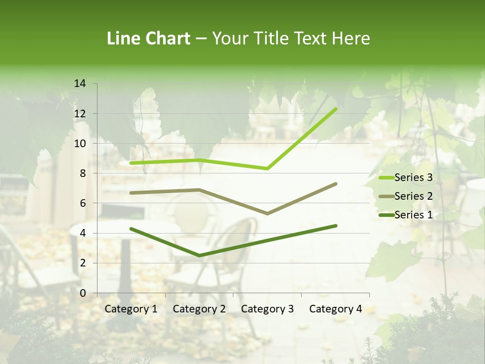 Summer Street Cafe With Grape Leaves Frame PowerPoint Template