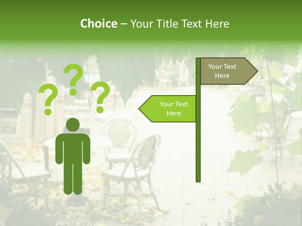 Summer Street Cafe With Grape Leaves Frame PowerPoint Template