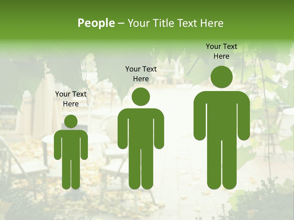 Summer Street Cafe With Grape Leaves Frame PowerPoint Template