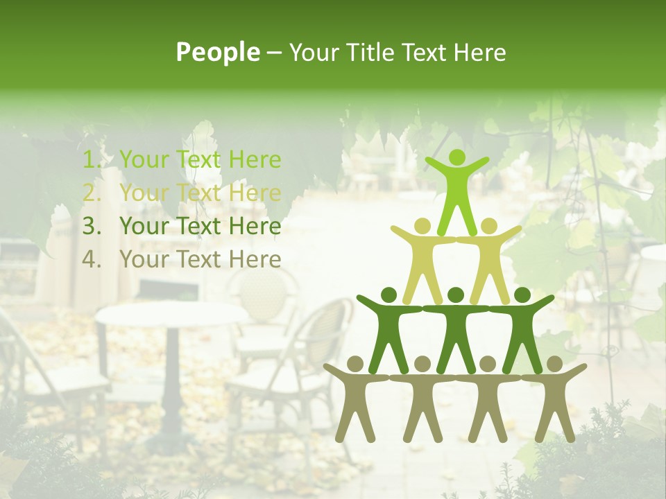 Summer Street Cafe With Grape Leaves Frame PowerPoint Template