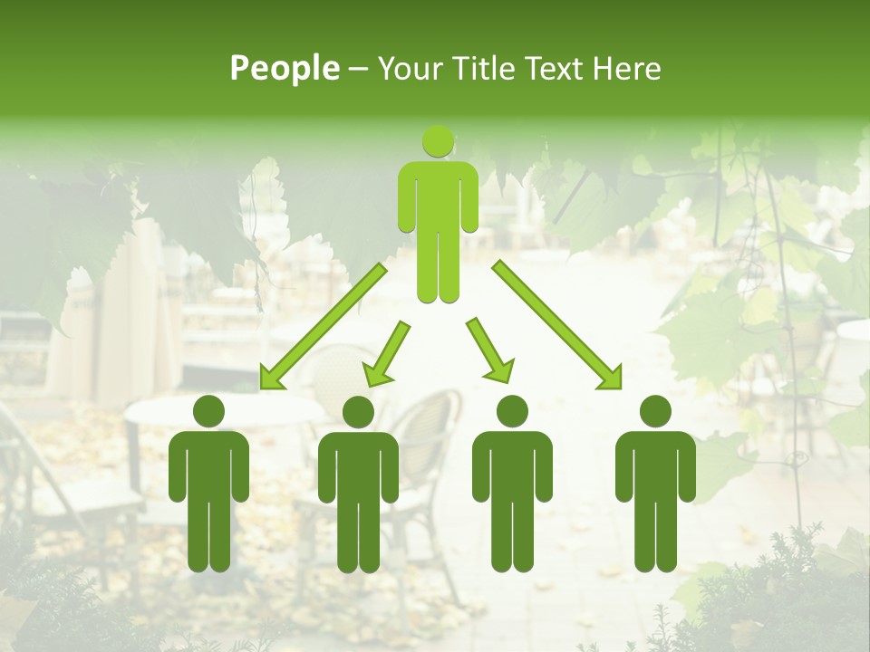 Summer Street Cafe With Grape Leaves Frame PowerPoint Template