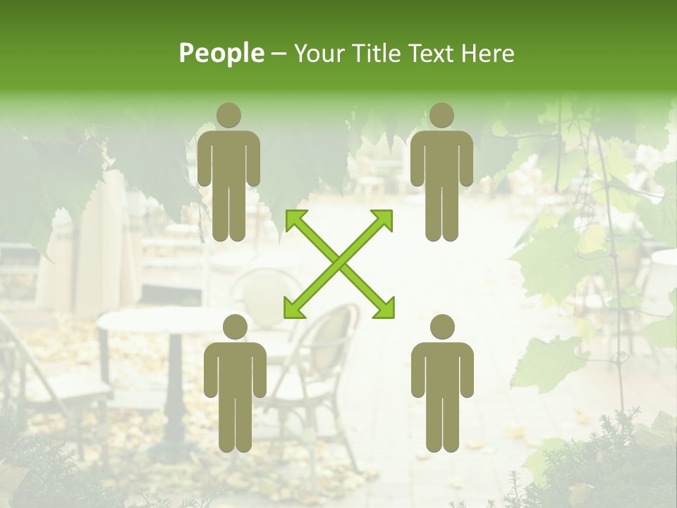 Summer Street Cafe With Grape Leaves Frame PowerPoint Template