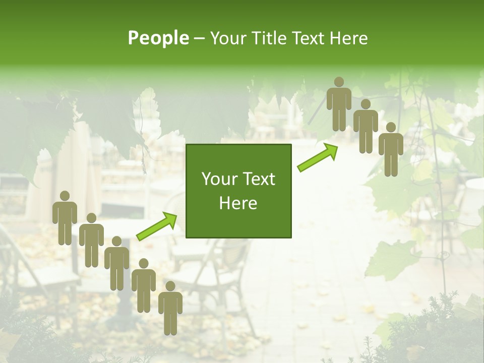 Summer Street Cafe With Grape Leaves Frame PowerPoint Template