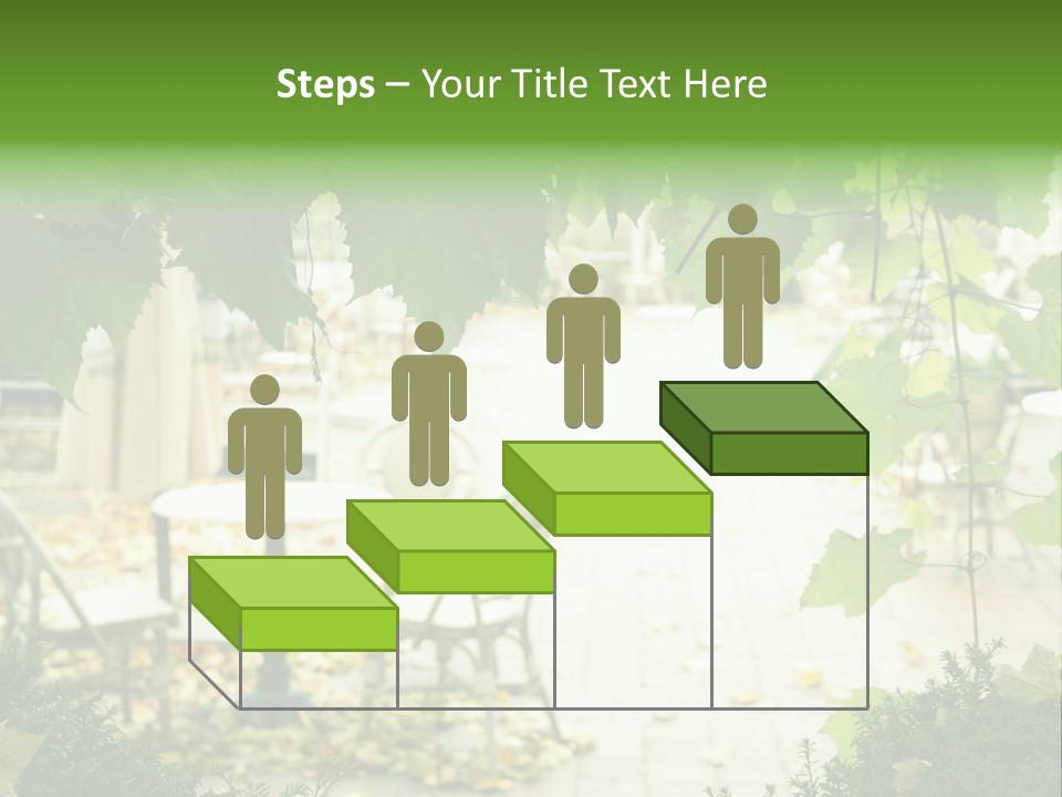 Summer Street Cafe With Grape Leaves Frame PowerPoint Template