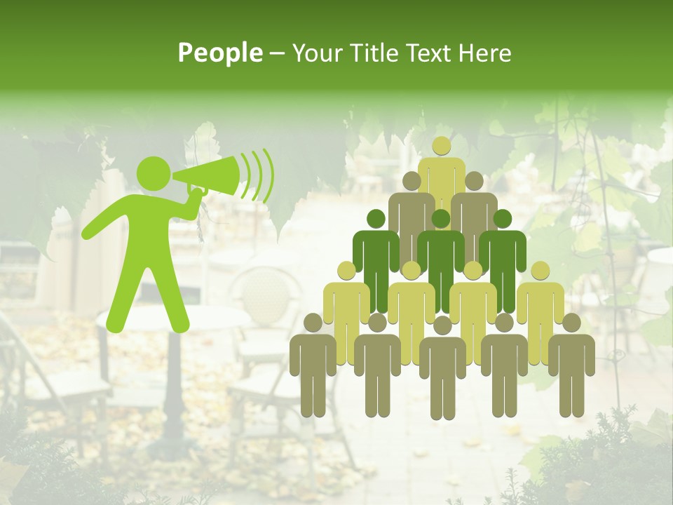 Summer Street Cafe With Grape Leaves Frame PowerPoint Template