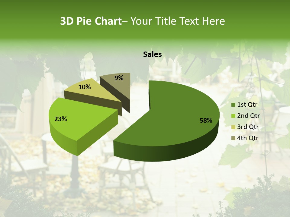 Summer Street Cafe With Grape Leaves Frame PowerPoint Template