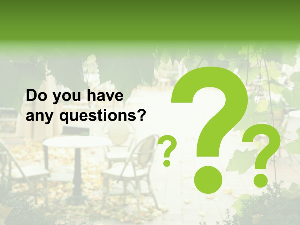 Summer Street Cafe With Grape Leaves Frame PowerPoint Template