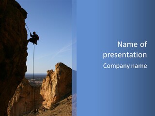Climber Rappelling PowerPoint Template