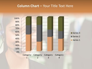 Portrait Of Friendly Consultant With Headset On The Background Of People PowerPoint Template