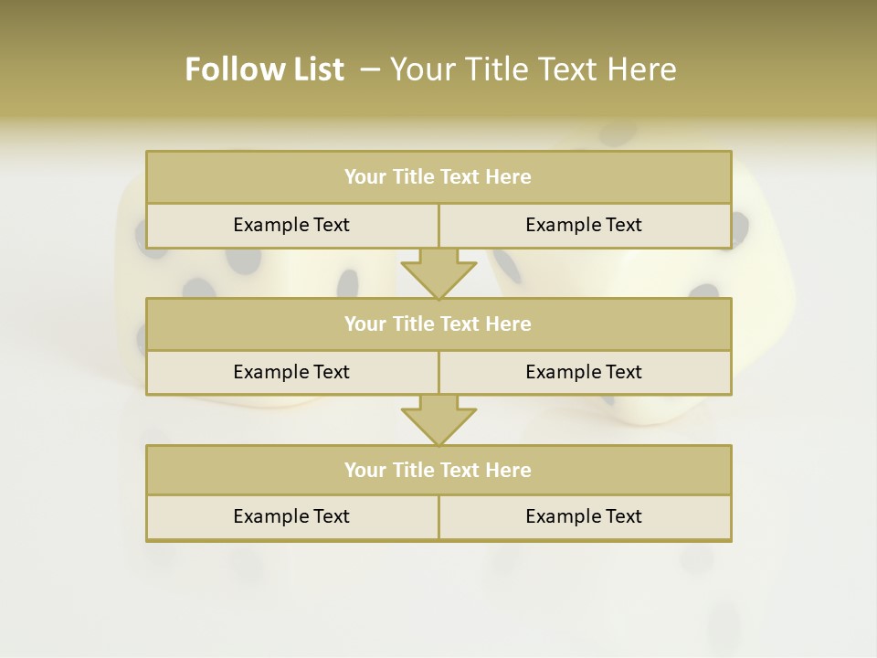 White Dice On A White Background PowerPoint Template