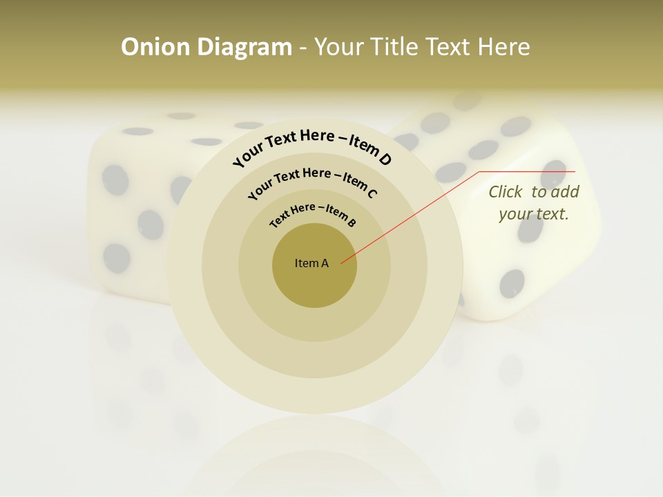 White Dice On A White Background PowerPoint Template