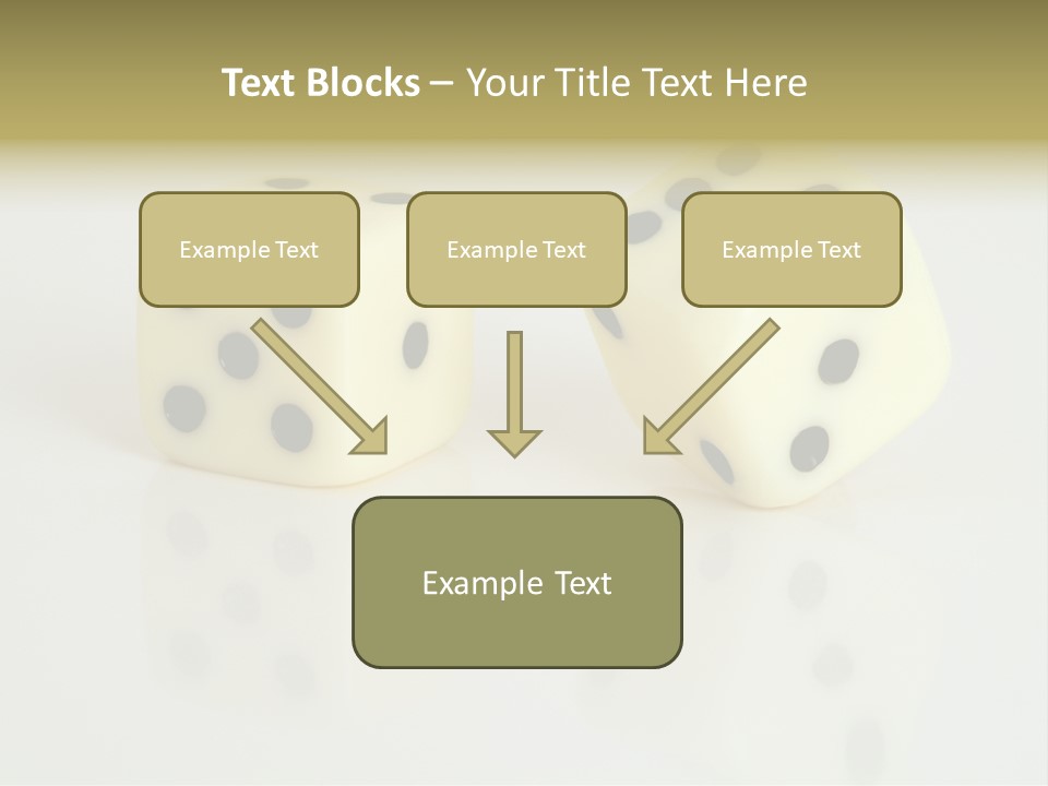White Dice On A White Background PowerPoint Template