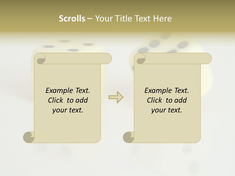 White Dice On A White Background PowerPoint Template