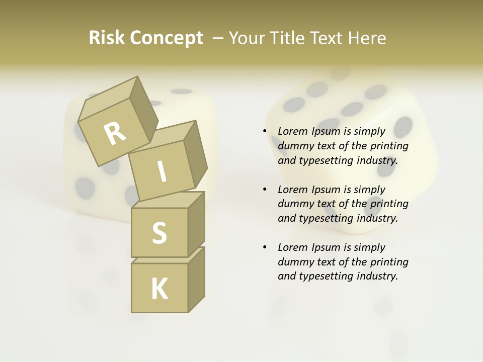 White Dice On A White Background PowerPoint Template