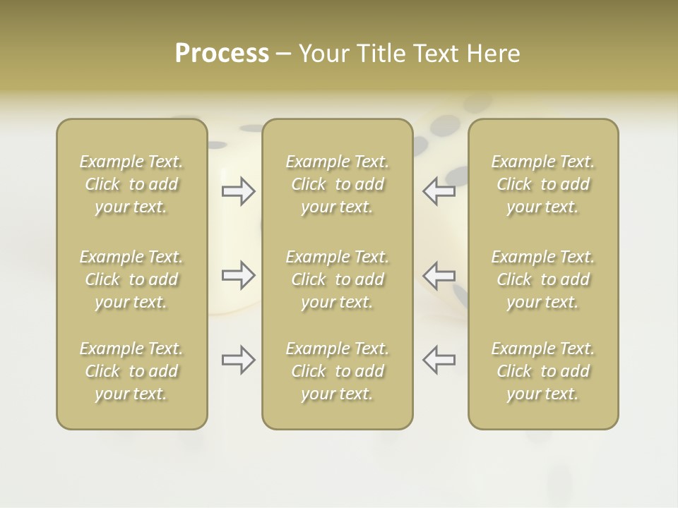 White Dice On A White Background PowerPoint Template