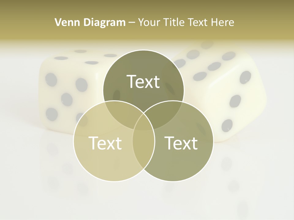 White Dice On A White Background PowerPoint Template