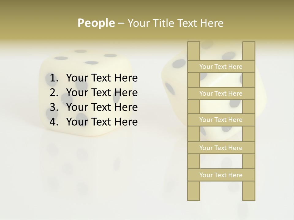 White Dice On A White Background PowerPoint Template