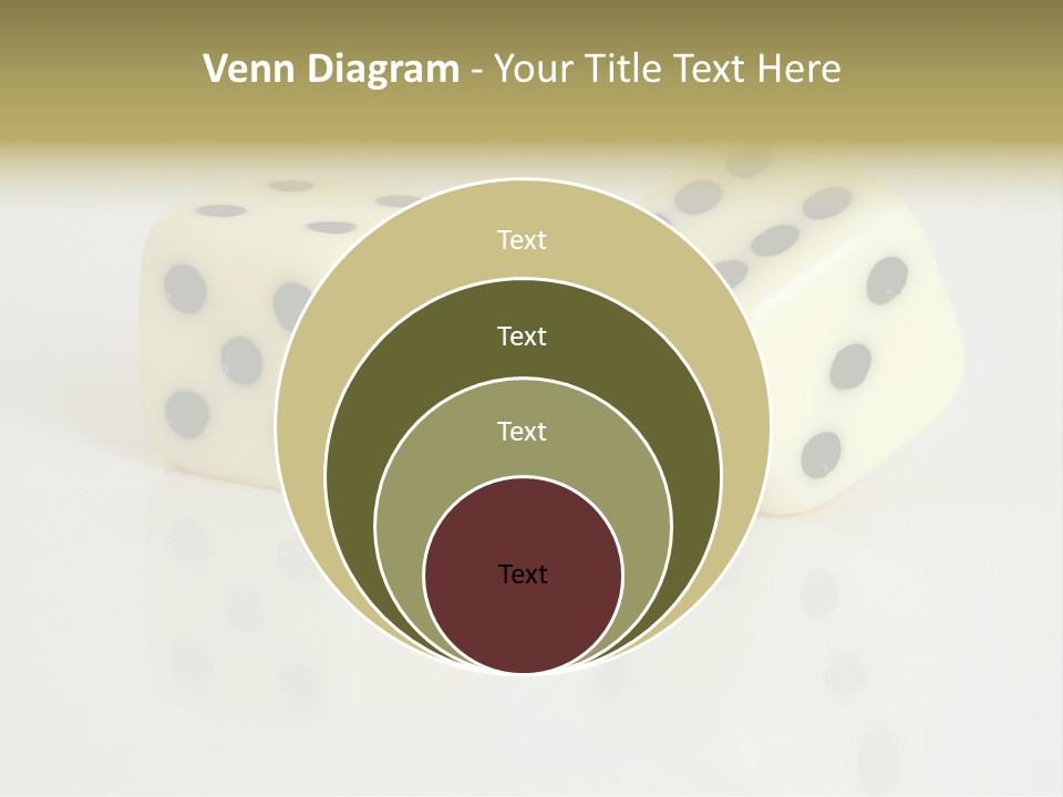 White Dice On A White Background PowerPoint Template