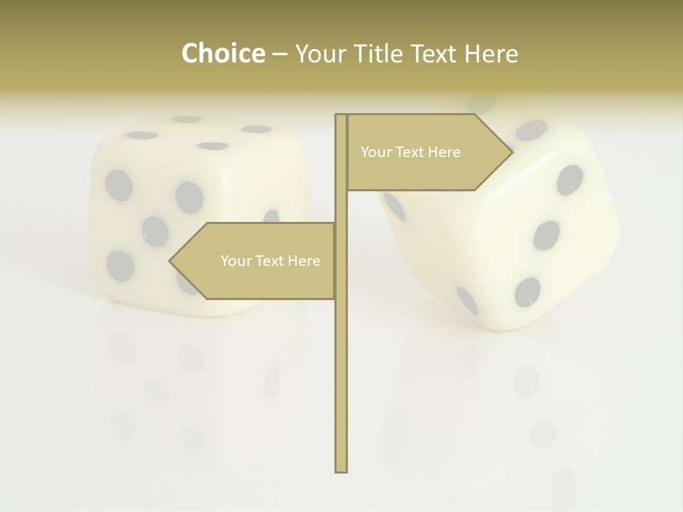 White Dice On A White Background PowerPoint Template