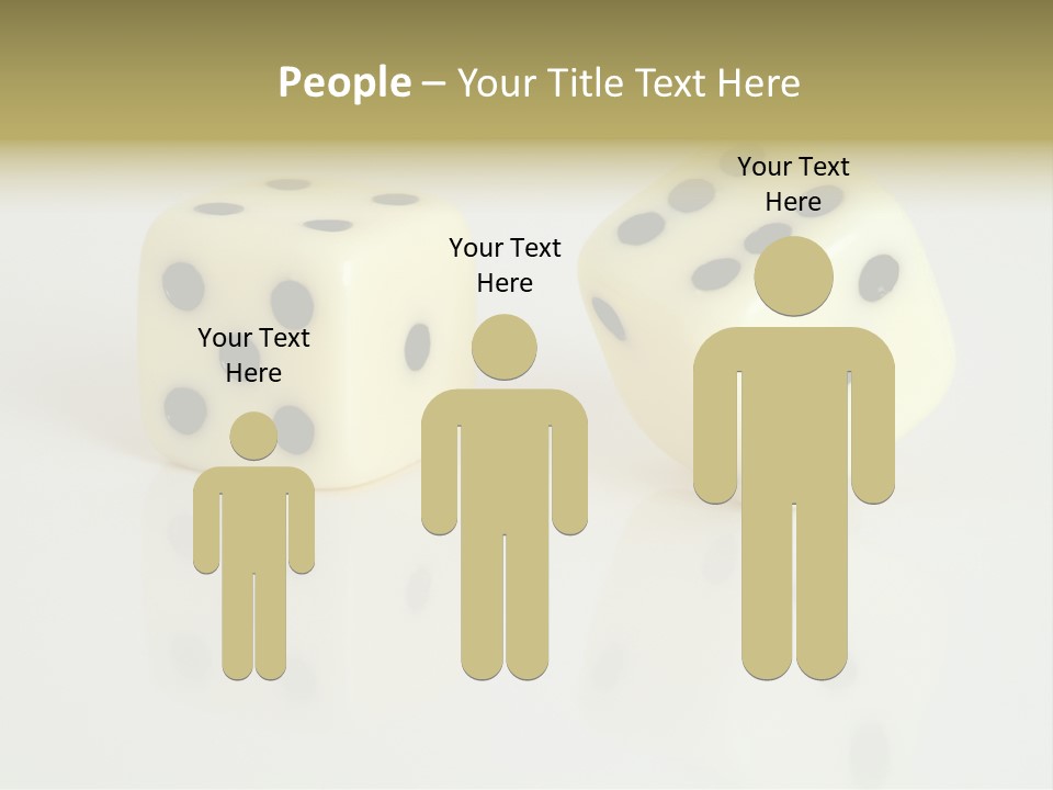 White Dice On A White Background PowerPoint Template