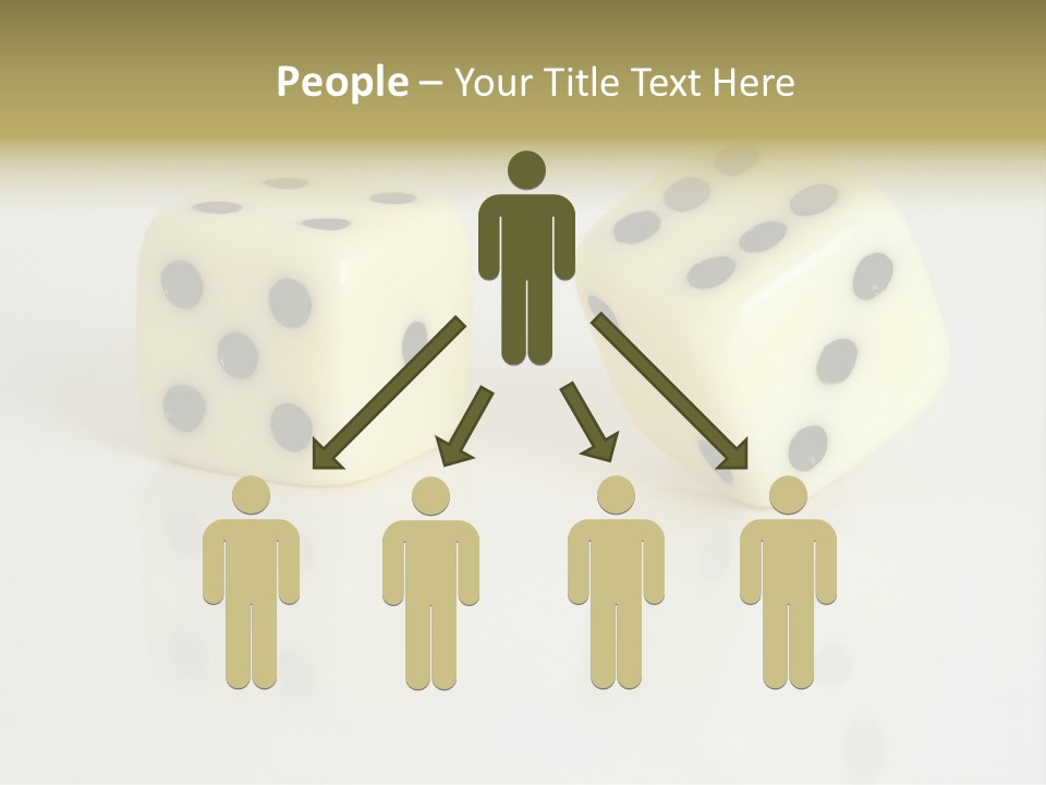 White Dice On A White Background PowerPoint Template