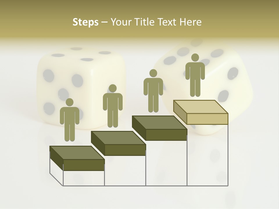 White Dice On A White Background PowerPoint Template