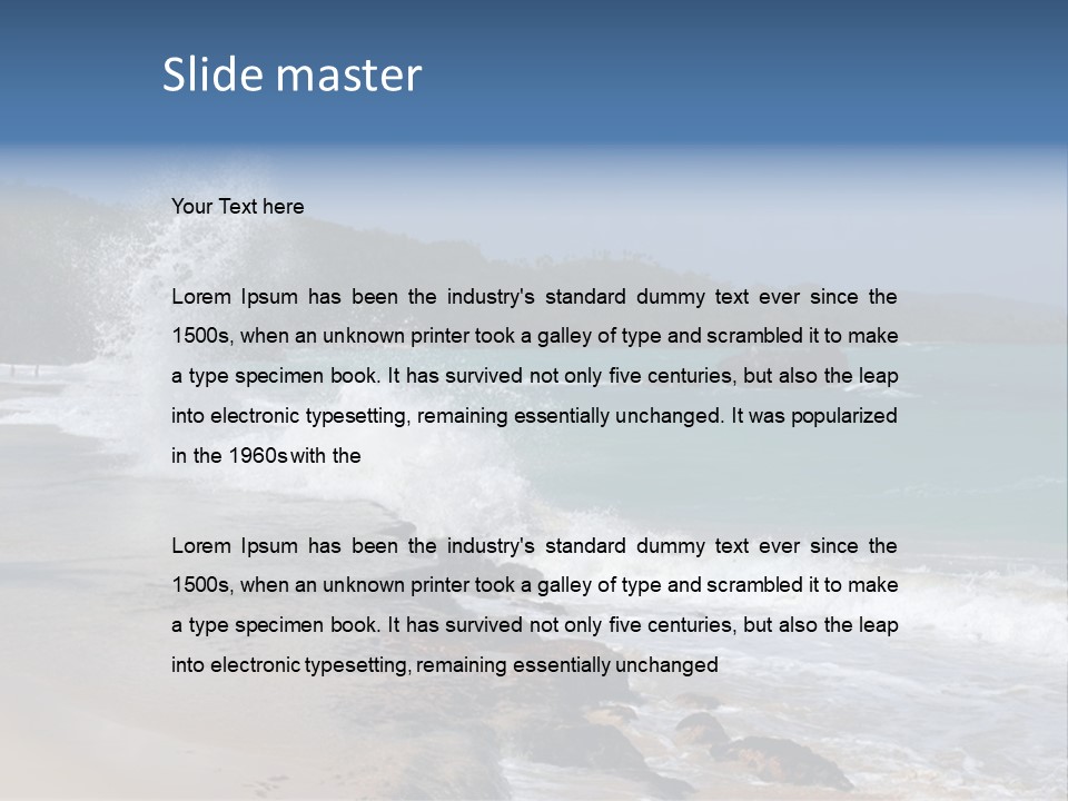 Picture Of A Caribbean Beach With A Turquoise Sea Where A Wave Is Hitting A Rock. Taken In Playa Rincon, Samana, Dominican Republic. PowerPoint Template