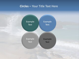 Picture Of A Caribbean Beach With A Turquoise Sea Where A Wave Is Hitting A Rock. Taken In Playa Rincon, Samana, Dominican Republic. PowerPoint Template