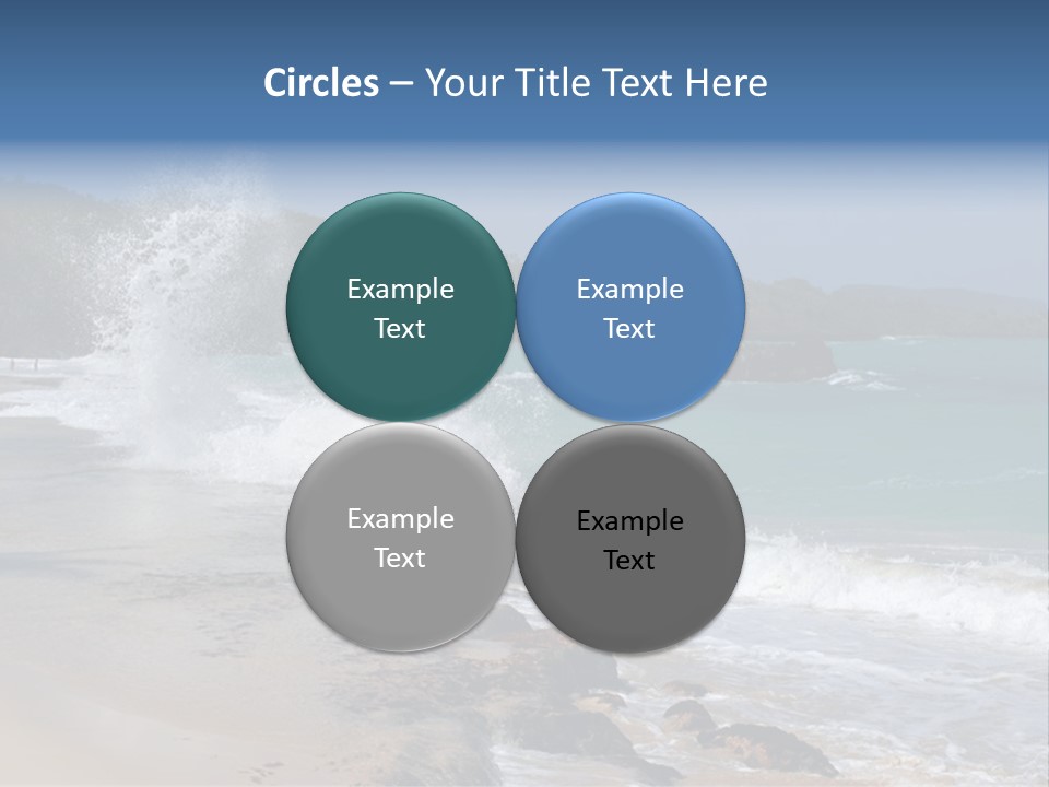 Picture Of A Caribbean Beach With A Turquoise Sea Where A Wave Is Hitting A Rock. Taken In Playa Rincon, Samana, Dominican Republic. PowerPoint Template