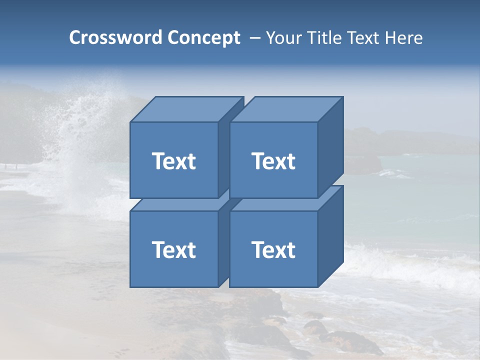 Picture Of A Caribbean Beach With A Turquoise Sea Where A Wave Is Hitting A Rock. Taken In Playa Rincon, Samana, Dominican Republic. PowerPoint Template