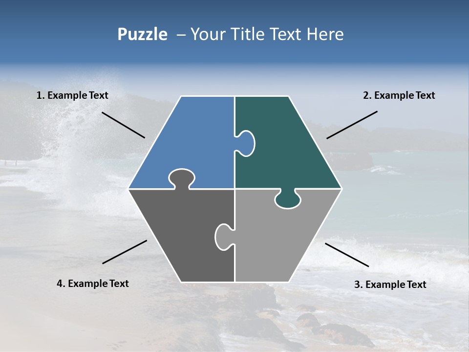 Picture Of A Caribbean Beach With A Turquoise Sea Where A Wave Is Hitting A Rock. Taken In Playa Rincon, Samana, Dominican Republic. PowerPoint Template