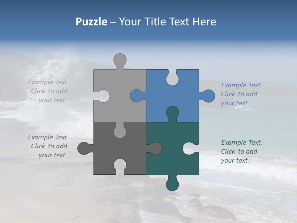 Picture Of A Caribbean Beach With A Turquoise Sea Where A Wave Is Hitting A Rock. Taken In Playa Rincon, Samana, Dominican Republic. PowerPoint Template