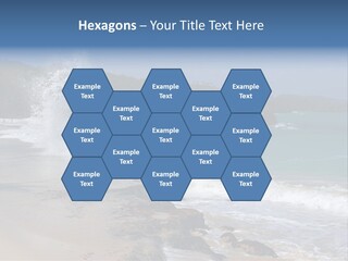 Picture Of A Caribbean Beach With A Turquoise Sea Where A Wave Is Hitting A Rock. Taken In Playa Rincon, Samana, Dominican Republic. PowerPoint Template