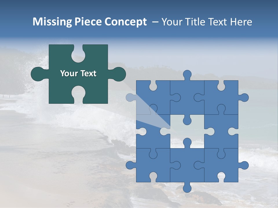 Picture Of A Caribbean Beach With A Turquoise Sea Where A Wave Is Hitting A Rock. Taken In Playa Rincon, Samana, Dominican Republic. PowerPoint Template