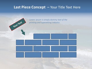 Picture Of A Caribbean Beach With A Turquoise Sea Where A Wave Is Hitting A Rock. Taken In Playa Rincon, Samana, Dominican Republic. PowerPoint Template