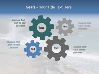 Picture Of A Caribbean Beach With A Turquoise Sea Where A Wave Is Hitting A Rock. Taken In Playa Rincon, Samana, Dominican Republic. PowerPoint Template