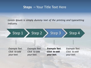 Picture Of A Caribbean Beach With A Turquoise Sea Where A Wave Is Hitting A Rock. Taken In Playa Rincon, Samana, Dominican Republic. PowerPoint Template
