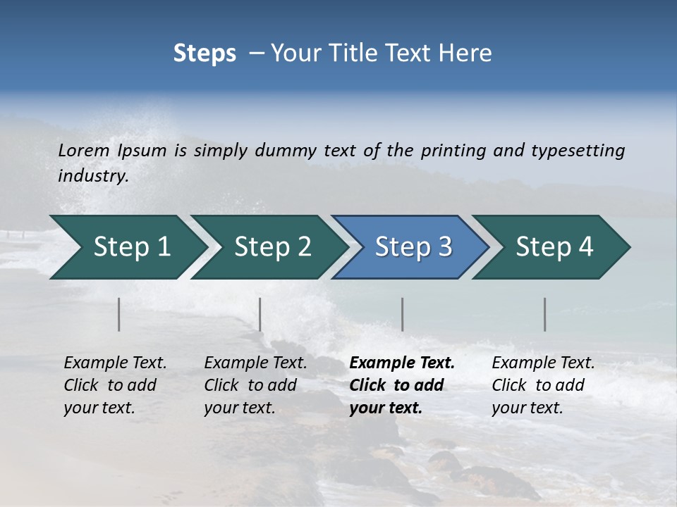 Picture Of A Caribbean Beach With A Turquoise Sea Where A Wave Is Hitting A Rock. Taken In Playa Rincon, Samana, Dominican Republic. PowerPoint Template