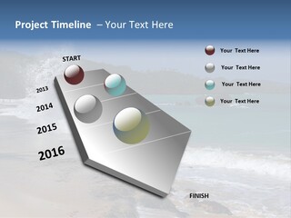 Picture Of A Caribbean Beach With A Turquoise Sea Where A Wave Is Hitting A Rock. Taken In Playa Rincon, Samana, Dominican Republic. PowerPoint Template