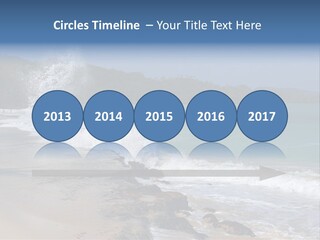 Picture Of A Caribbean Beach With A Turquoise Sea Where A Wave Is Hitting A Rock. Taken In Playa Rincon, Samana, Dominican Republic. PowerPoint Template