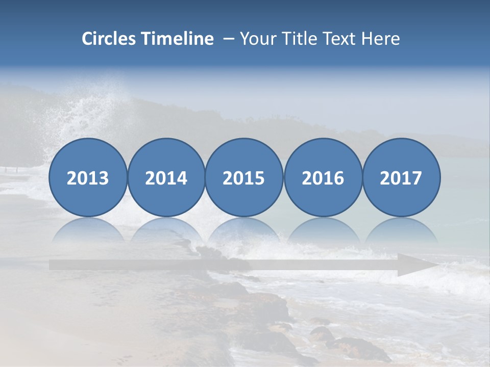 Picture Of A Caribbean Beach With A Turquoise Sea Where A Wave Is Hitting A Rock. Taken In Playa Rincon, Samana, Dominican Republic. PowerPoint Template