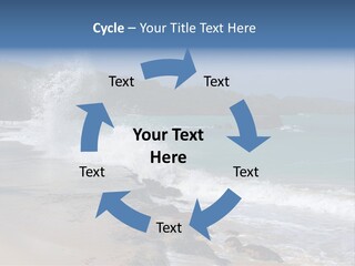 Picture Of A Caribbean Beach With A Turquoise Sea Where A Wave Is Hitting A Rock. Taken In Playa Rincon, Samana, Dominican Republic. PowerPoint Template